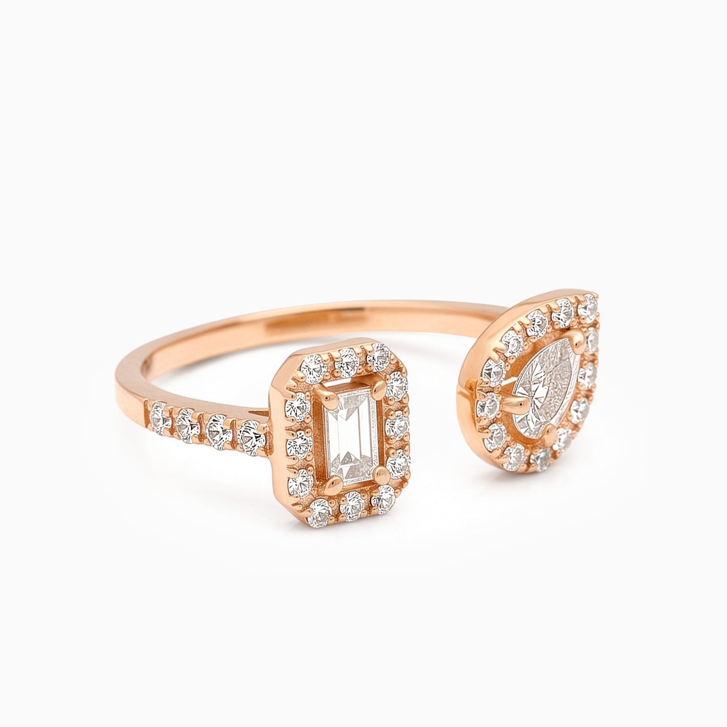 Pear&Baguette Open Ring