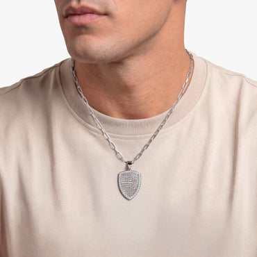 Men's Diamond Shield Pendant