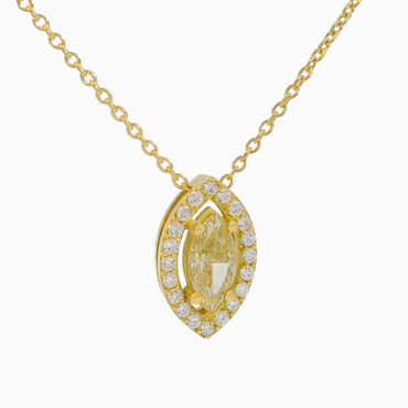 Fancy Intense Yellow Marquise Shape Diamond Necklace