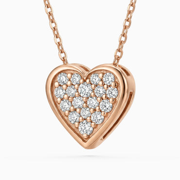 0.14 Karat Pırlanta Kalp Kolye