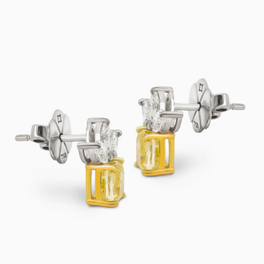 Fancy Intense Yellow Cushion Shape Diamond Earrings