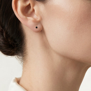 0.36ct Black Diamond Solitaire Earrings