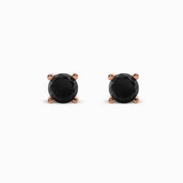 0.37ct Black Diamond Solitaire Earrings