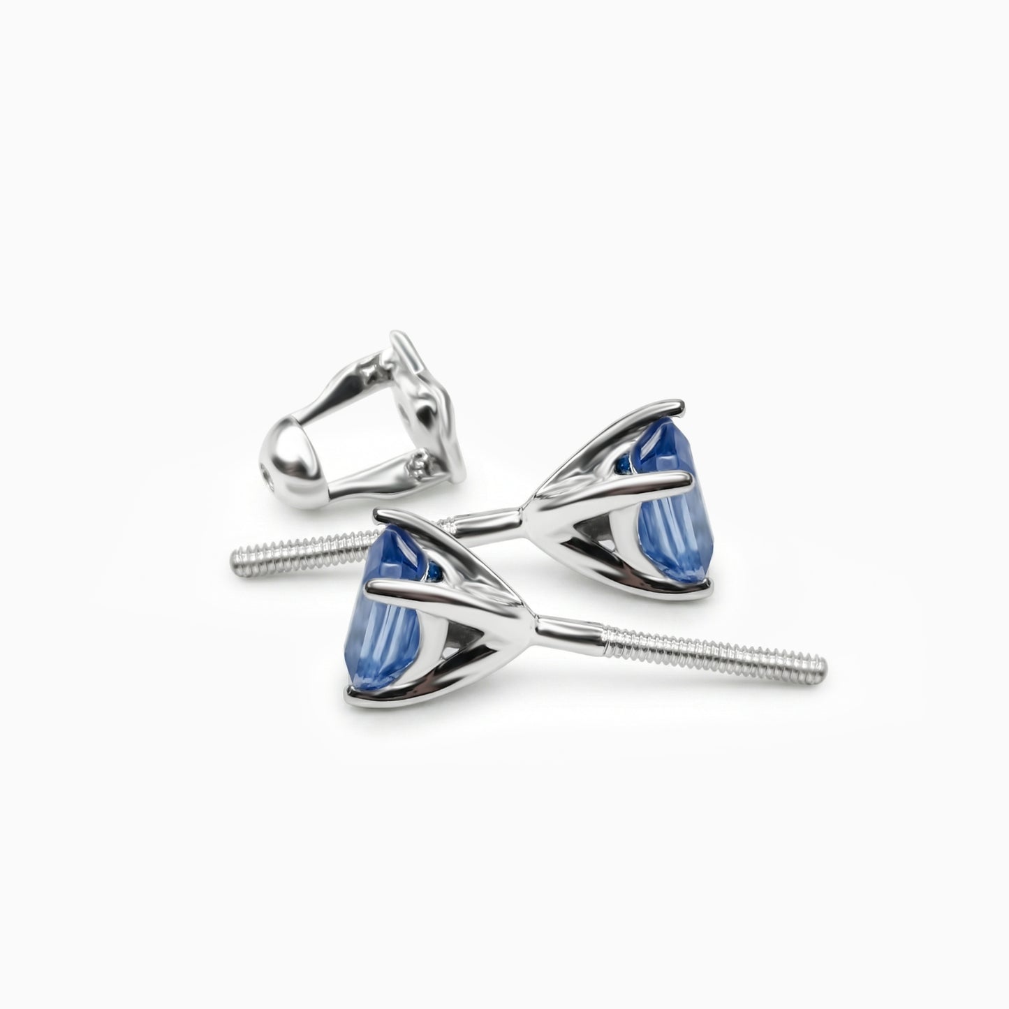 0.88 Carat Sapphire Solitaire Earring