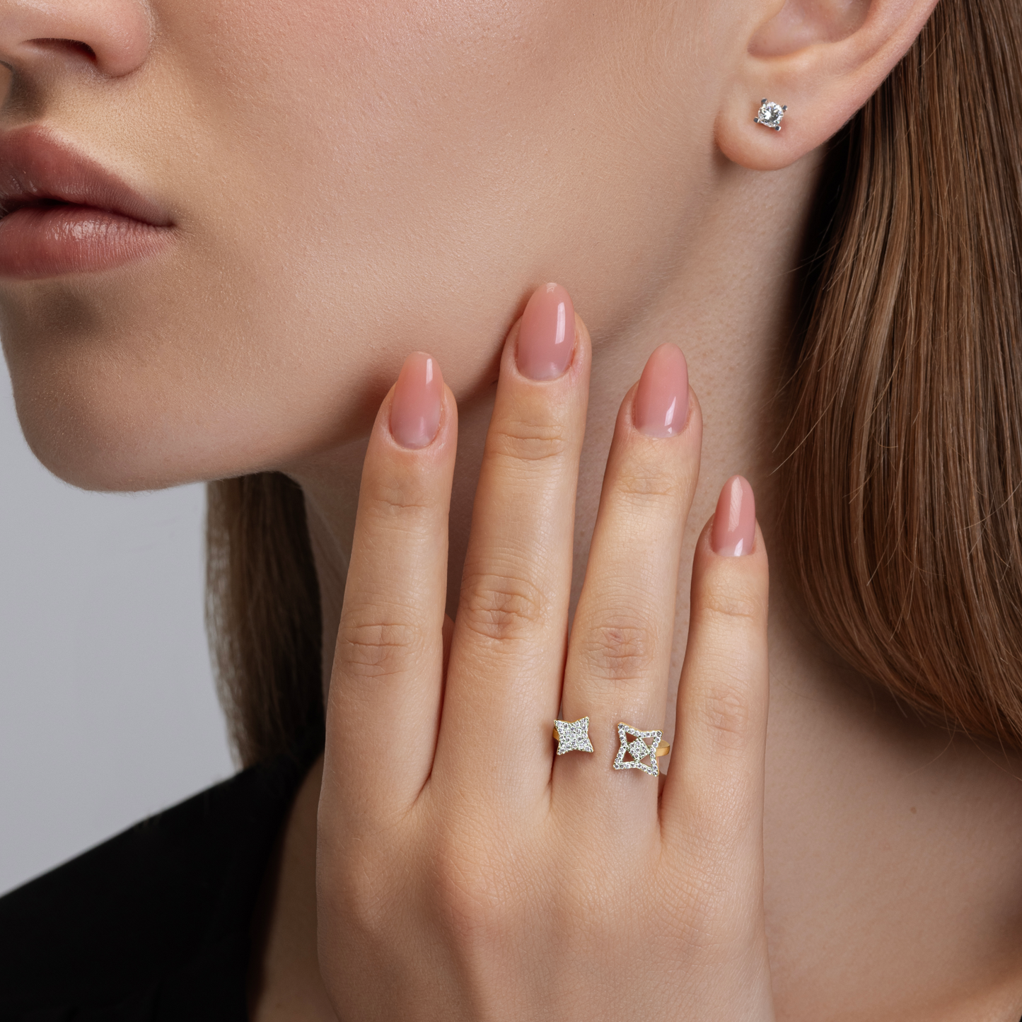 Vals Icon Pave Açık Yüzük