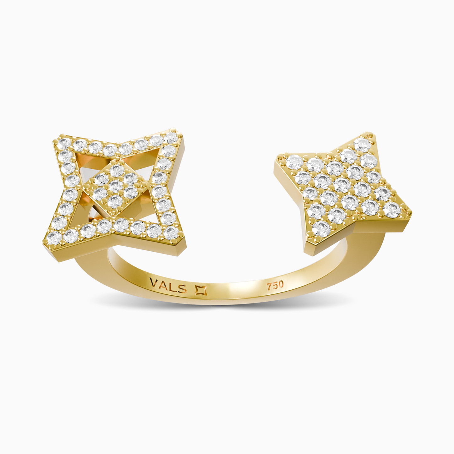 Vals Icon Pave Açık Yüzük