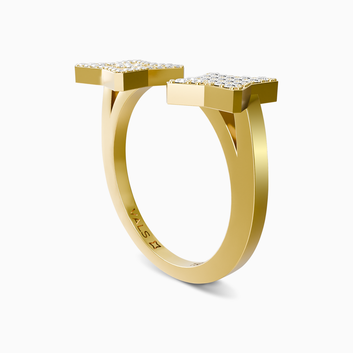 Vals Icon Pave Açık Yüzük