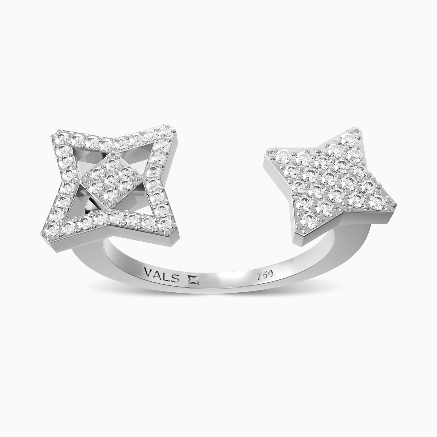 Vals Icon Pave Açık Yüzük