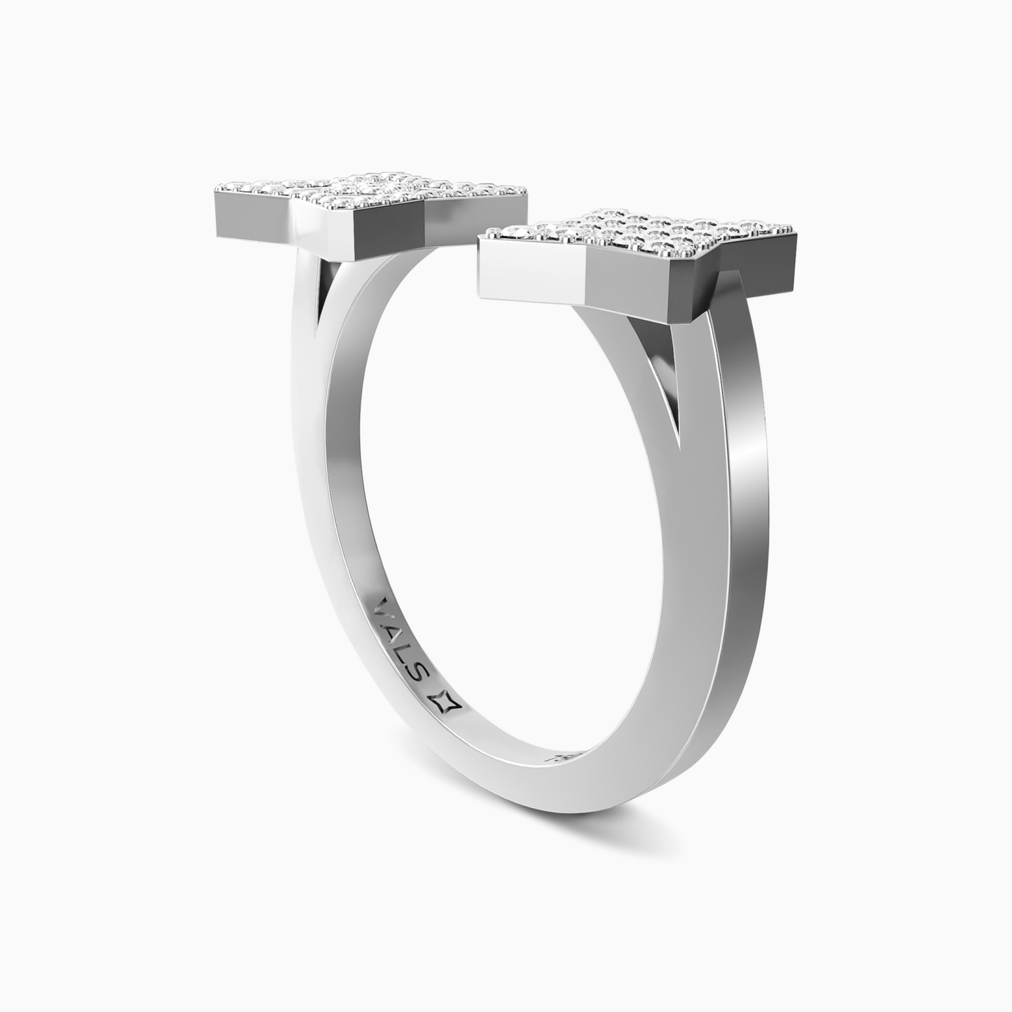 Vals Icon Pave Açık Yüzük