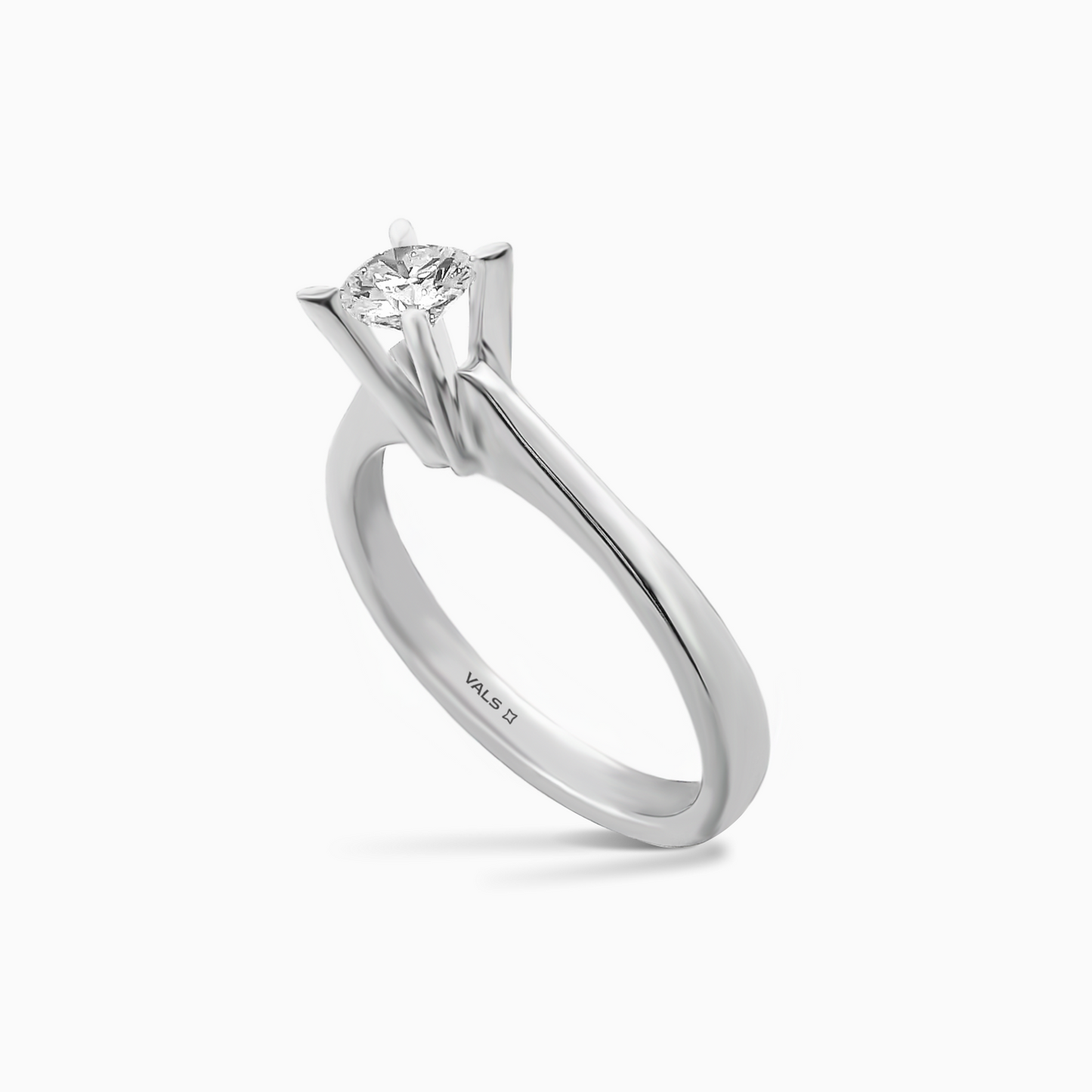 0.35ct Diamond Engagement Ring with Oval-Tipped Prongs