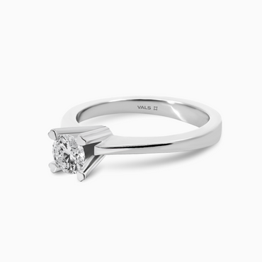 0.33ct Diamond Engagement Ring with Heart-Tipped Prongs