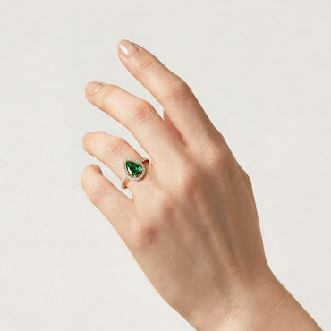 Pear Cut Emerald Ring