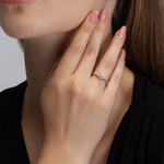 0.27ct Diamond Engagement Ring with Oval-Tipped Prongs