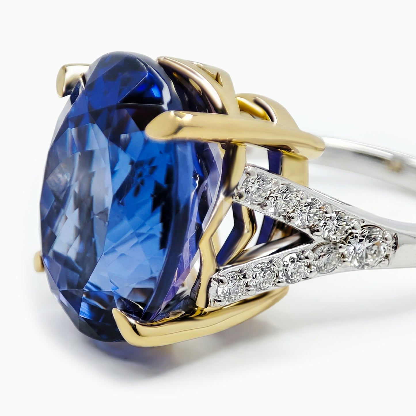 11.30 Carat Oval Cut Tanzanite Ring
