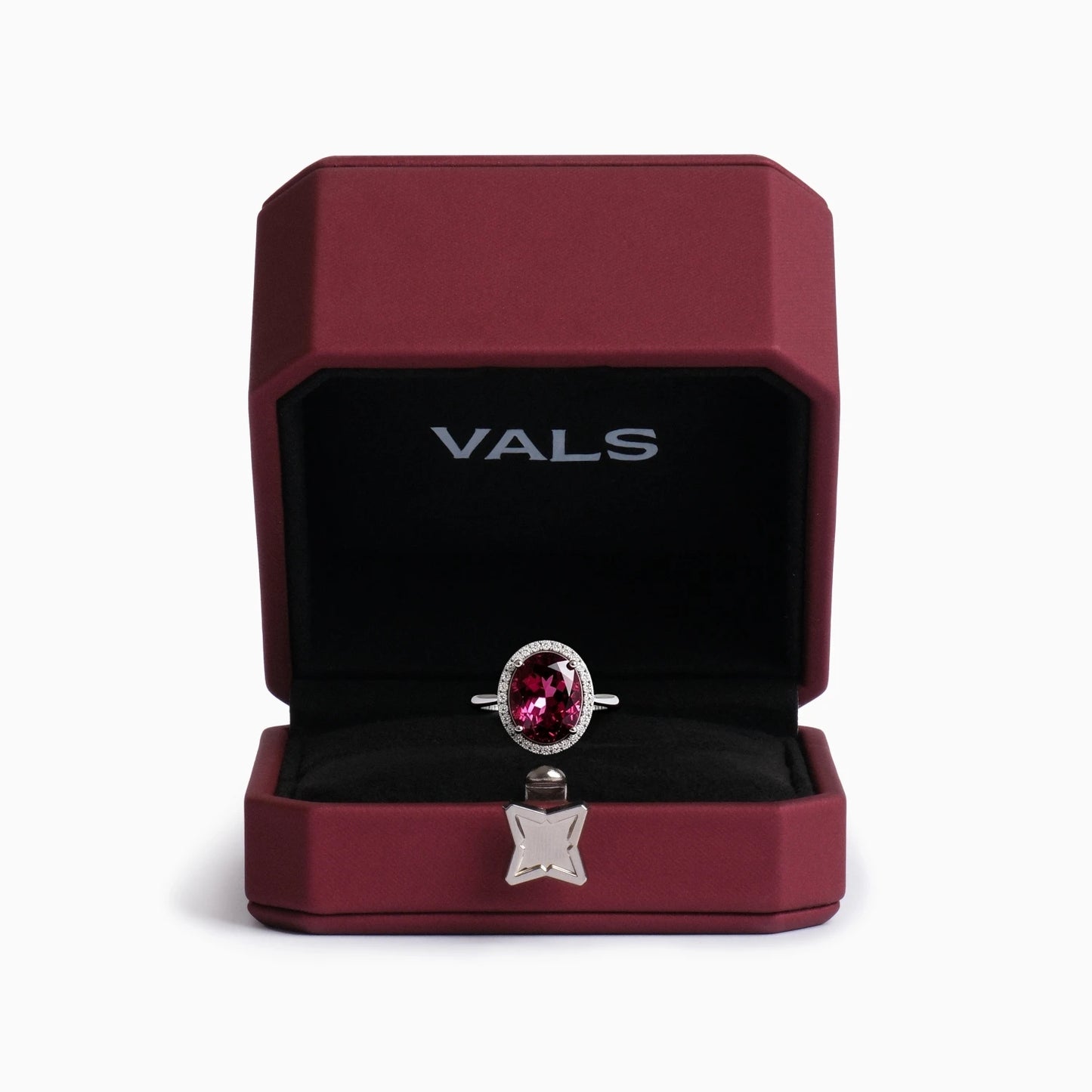 4.88 Carat Oval Cut Rubellite Ring
