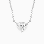 Minimal Heart Solitaire Necklace