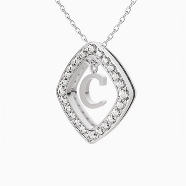 0.43ct C Letter Diamond Necklace