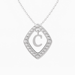 0.43ct C Letter Diamond Necklace