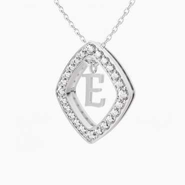 0.43ct E Letter Diamond Necklace