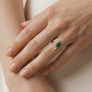 0.40 Carat Emerald Open Ring