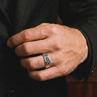 Blue Diamond Men's Ring