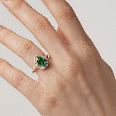 Pear Cut Emerald Ring