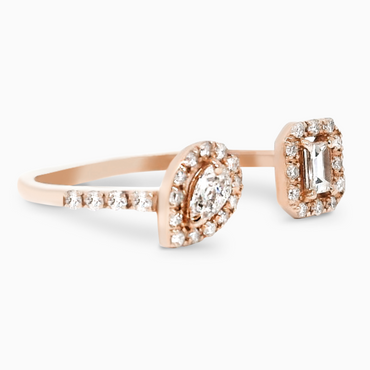 Pear&Baguette Open Ring