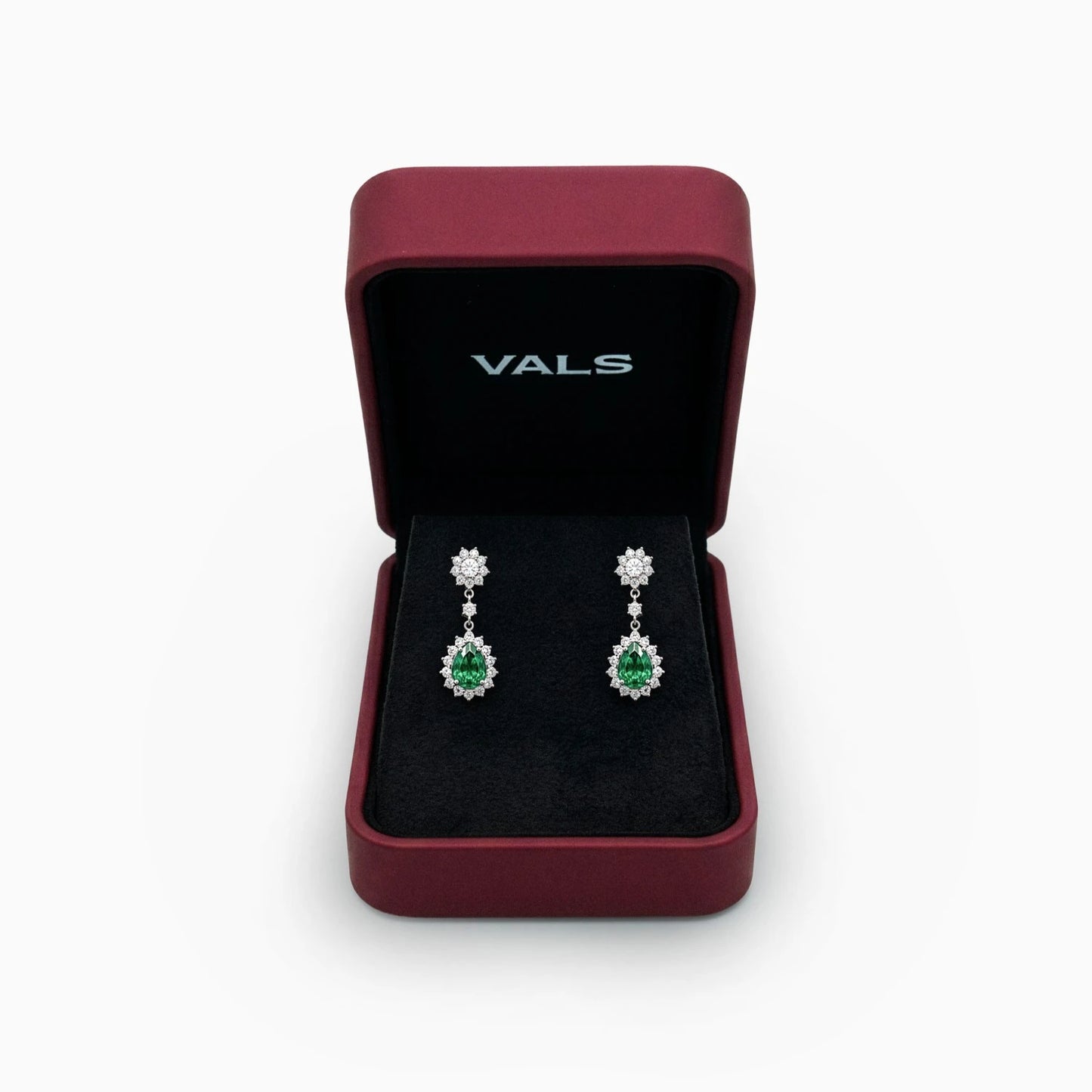 1.94 Carat Dangle Emerald Earrings
