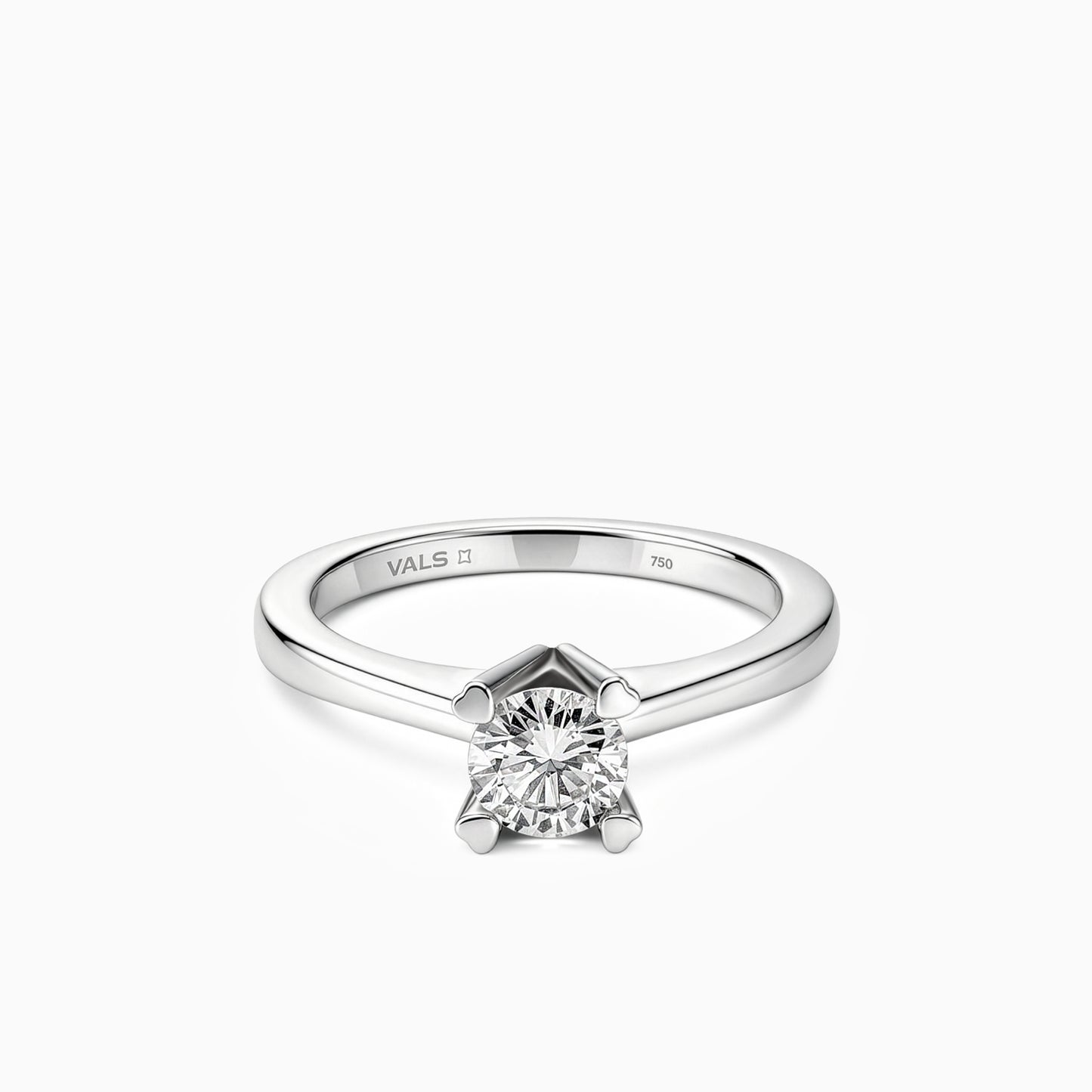 0.33ct Diamond Engagement Ring with Heart-Tipped Prongs