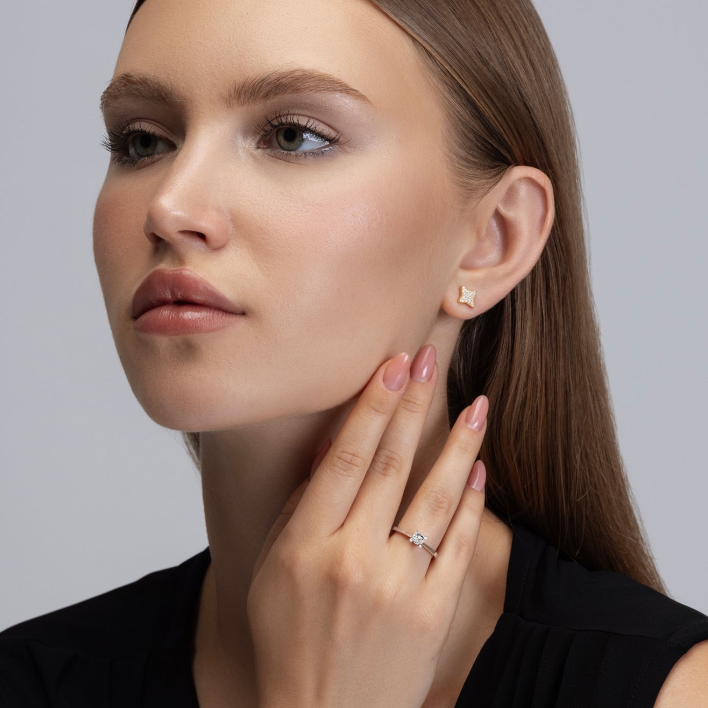 0.33ct Diamond Engagement Ring with Heart-Tipped Prongs