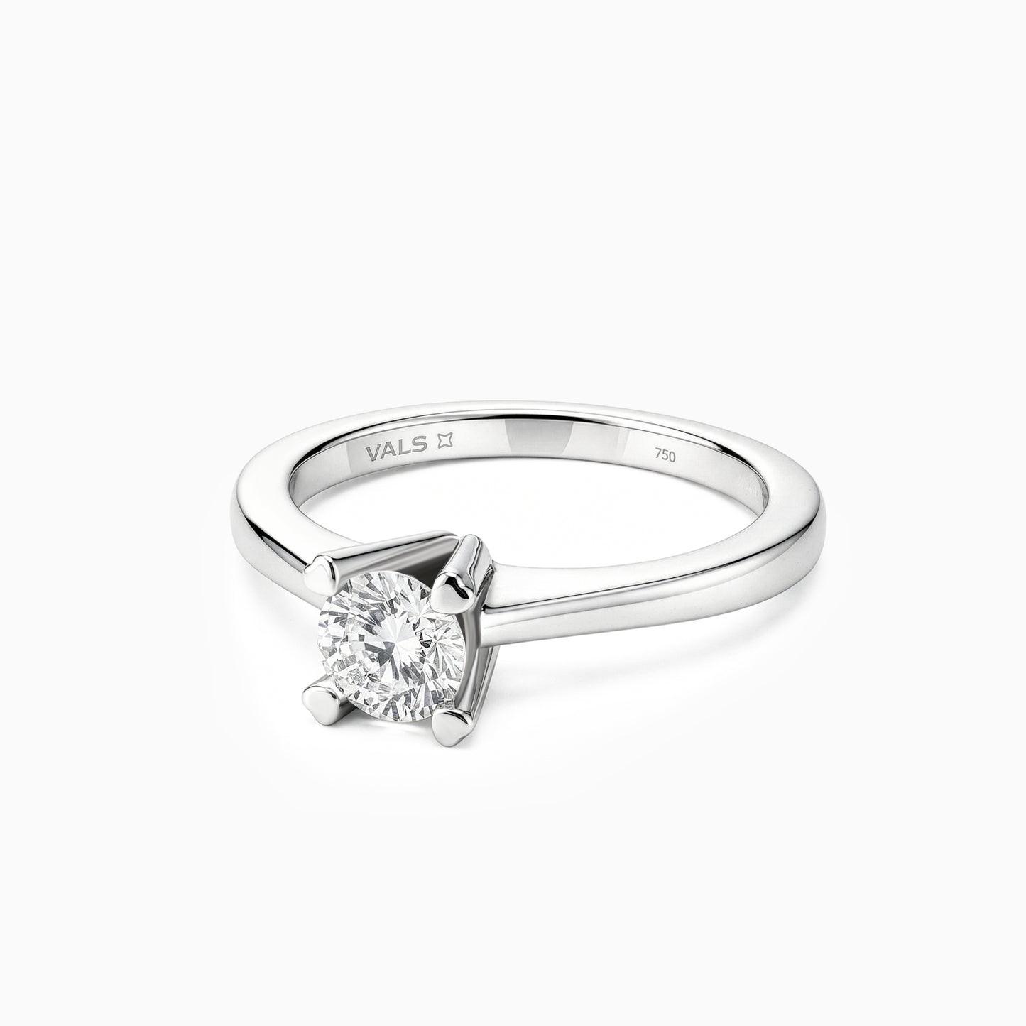 0.33ct Diamond Engagement Ring with Heart-Tipped Prongs